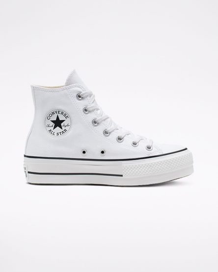 Zapatos Plataforma Converse Chuck Taylor All Star Lift Canvas Altas Mujer Blancas Negras Blancas | PE 82750L